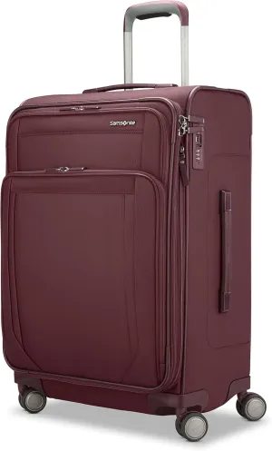 Samsonite Lineate DLX Softside Expandable Luggage with Spinner Wheels, Merlot, Medium Checked