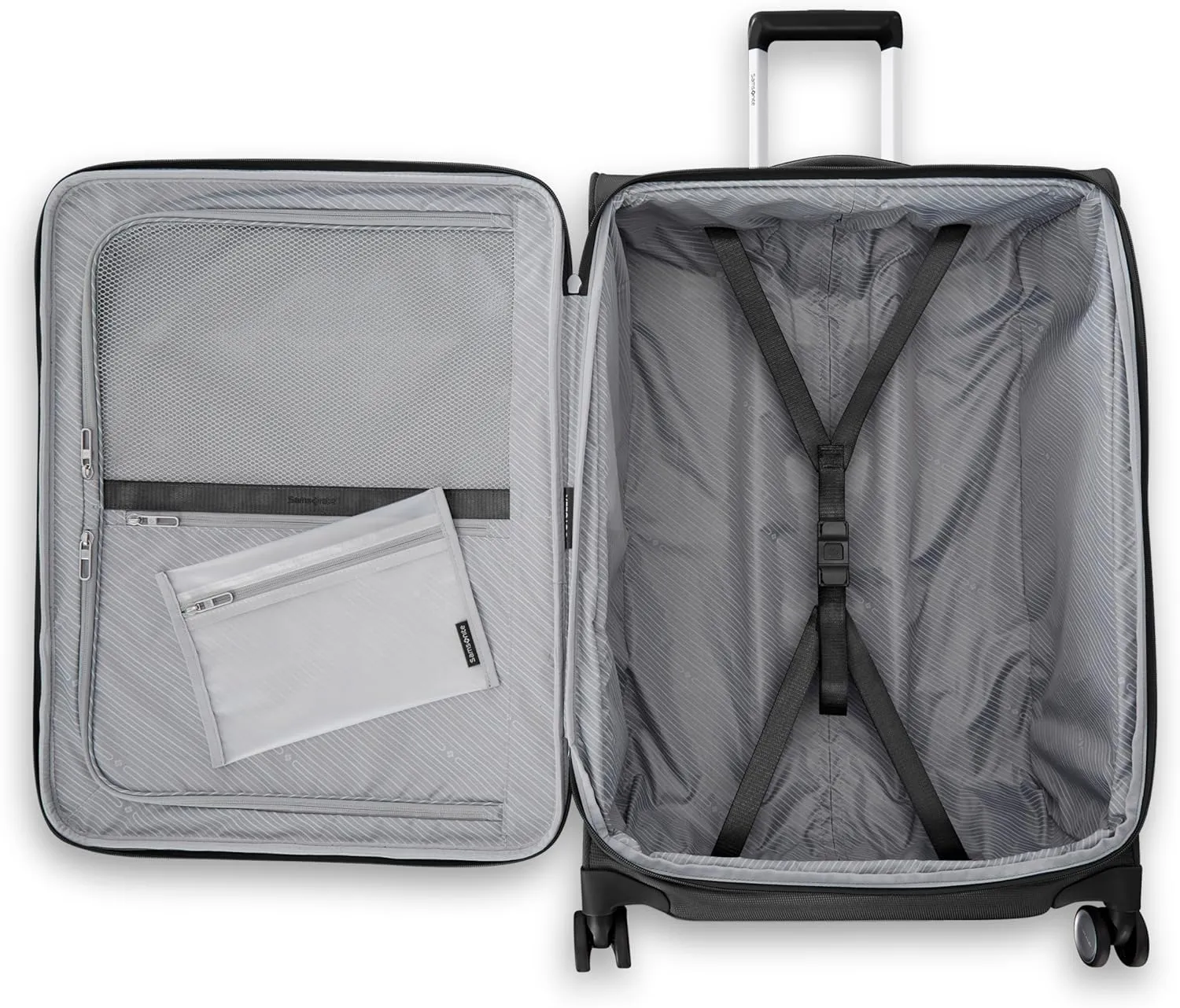 Samsonite UpLIFT 30" Lightweight Softside Luggage with Spinner Wheels - Expandable, Large Checked - Airline-Approved, Polyester Soft Suitcase for Ultra Light Travel - Black