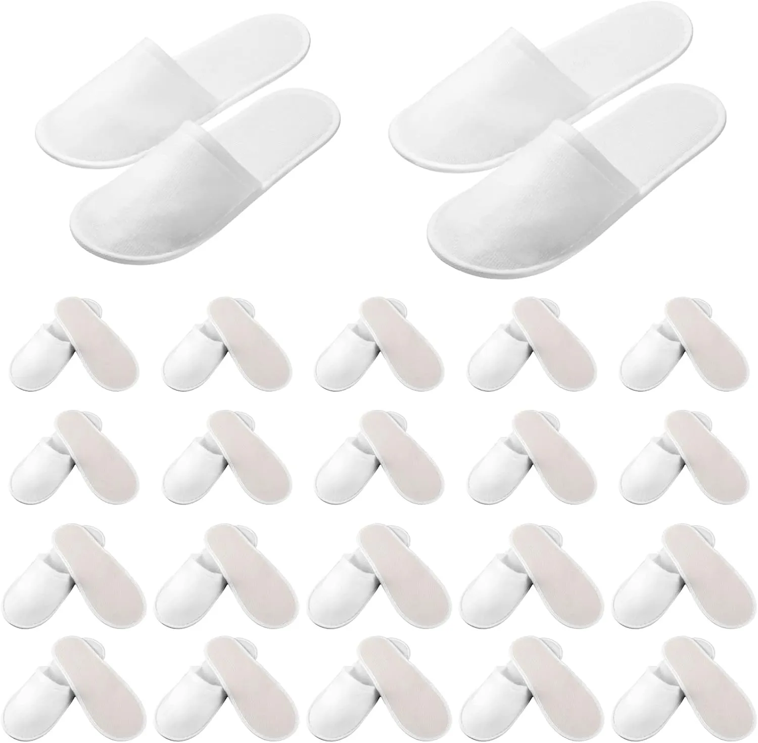 SATINIOR 20 Pairs Disposable Slippers Non-Slip Closed Top Slippers Unisex Spa Slippers for Hotel Travel Home Guest Massage Supplies, 2 Sizes