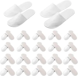 SATINIOR 20 Pairs Disposable Slippers Non-Slip Closed Top Slippers Unisex Spa Slippers for Hotel Travel Home Guest Massage Supplies, 2 Sizes