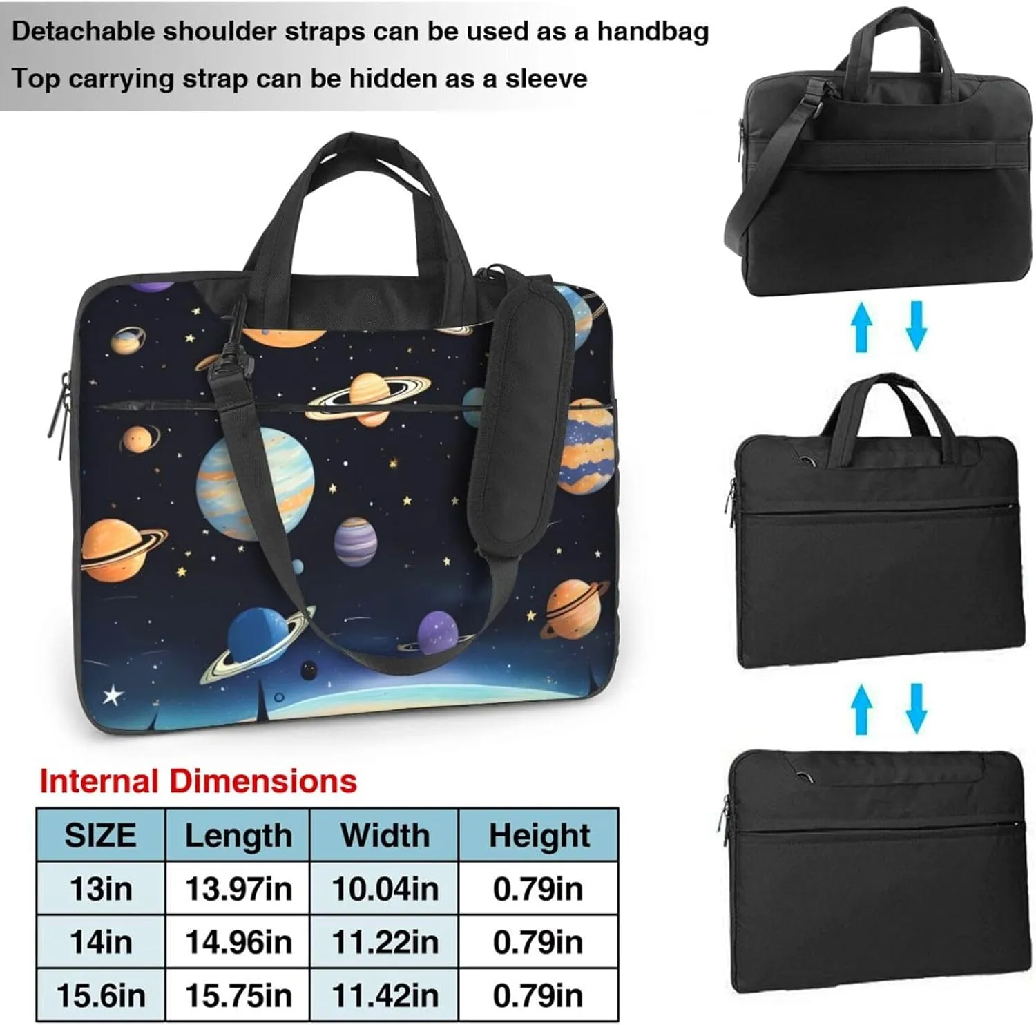 Saturn Jupiter Earth Laptop Shoulder Bag,# Ultra Slim And Portable, With Padded Shoulder Strap And Handleã€‚