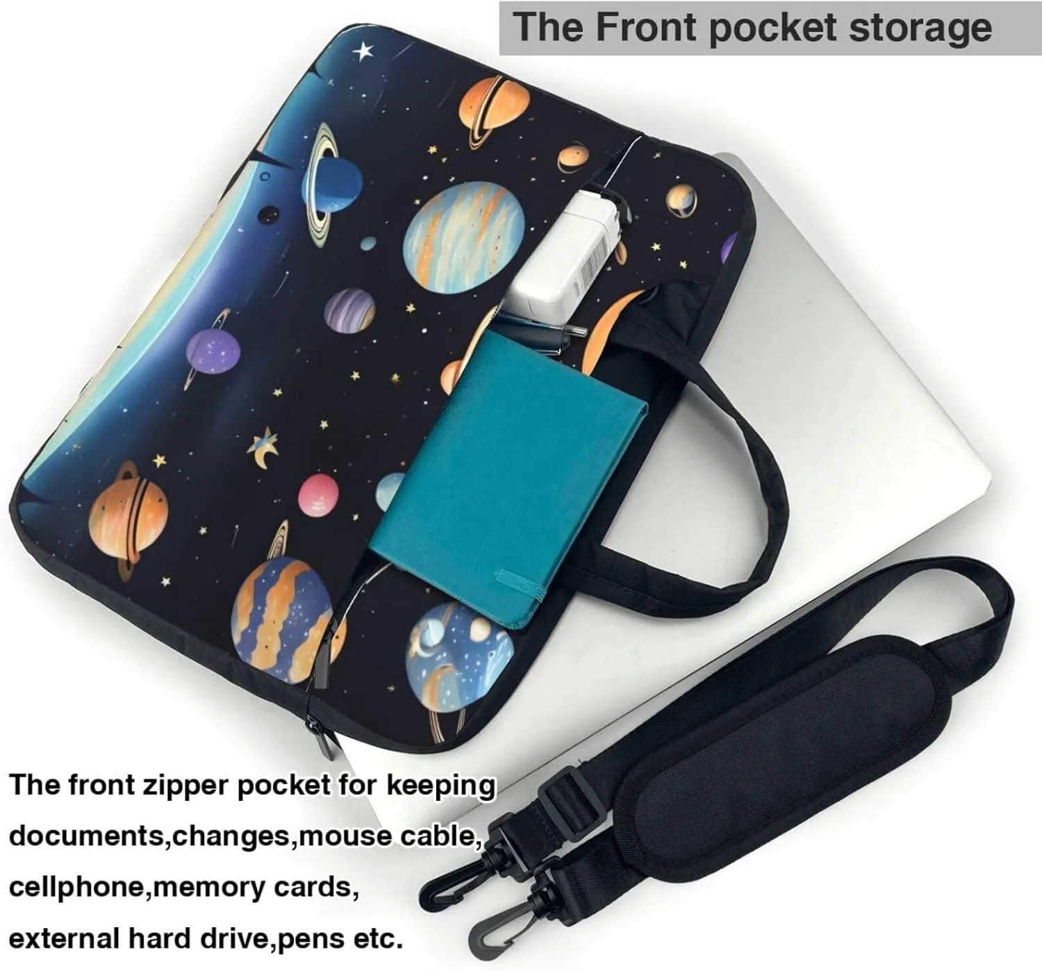 Saturn Jupiter Earth Laptop Shoulder Bag,# Ultra Slim And Portable, With Padded Shoulder Strap And Handleã€‚