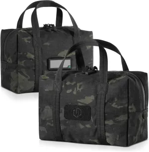 Savior Equipment Mini Hauler Tactical Ammo Duffle Bag Firearm Ammunition Loose Sac Carrier EDC Pouch, ID Patches Included, Rifle Carbine Pistol Revolver Ammos Soft Case Hunting Shooting Range Gear