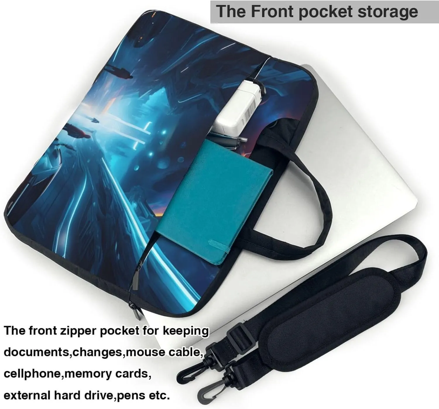 Science Fiction Future Laptop Shoulder Bag,# Ultra Slim And Portable, With Padded Shoulder Strap And Handleã€‚