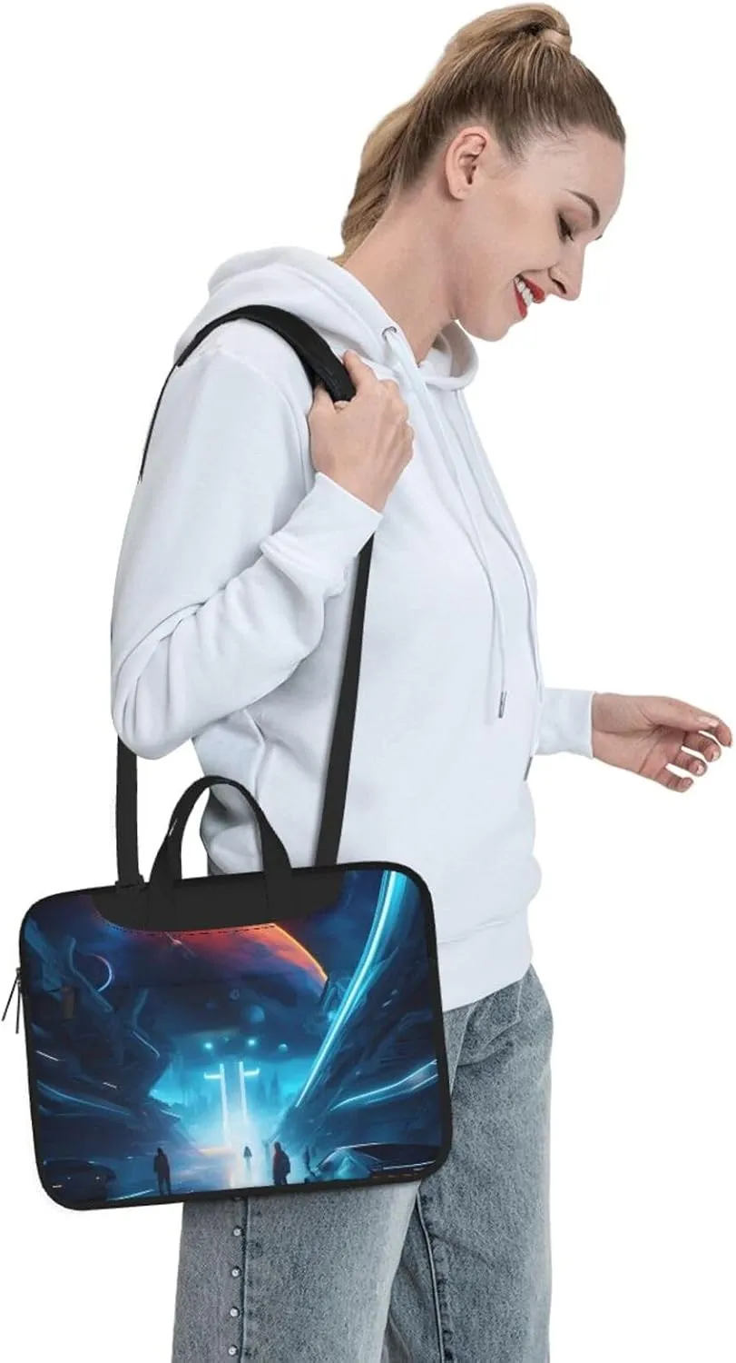 Science Fiction Future Laptop Shoulder Bag,# Ultra Slim And Portable, With Padded Shoulder Strap And Handleã€‚