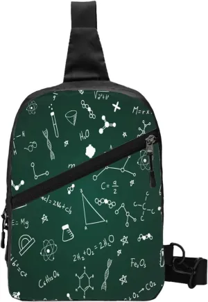 Scientific Formulas Chalkboard 1 Sling Bag for Men Women, Small Crossbody Sling Backpack Shoulder Chest Bag, Anti Theft Travel Hiking Sports