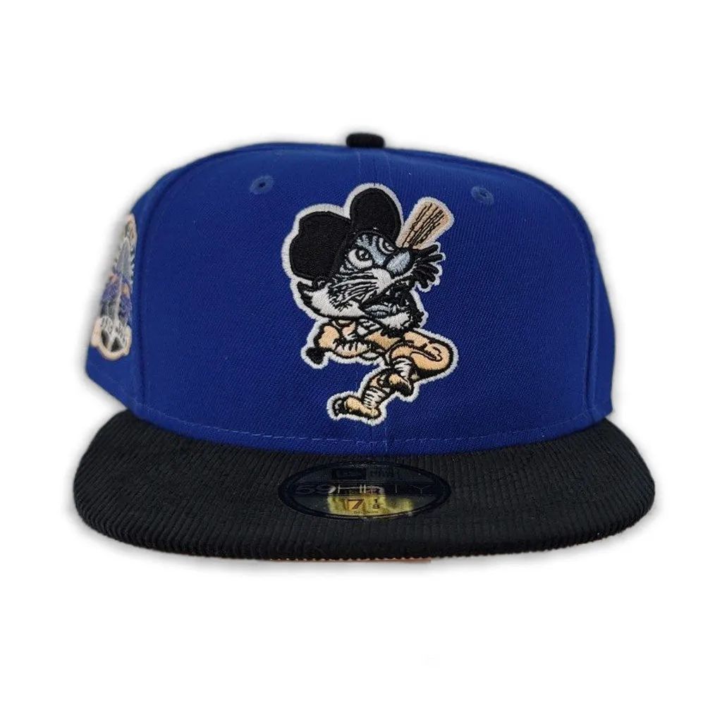 Sea Blue Detroit Tigers Black Corduroy Visor Peach Bottom Tiger Stadium Side Patch New Era 59Fifty Fitted