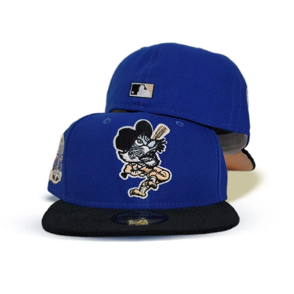 Sea Blue Detroit Tigers Black Corduroy Visor Peach Bottom Tiger Stadium Side Patch New Era 59Fifty Fitted