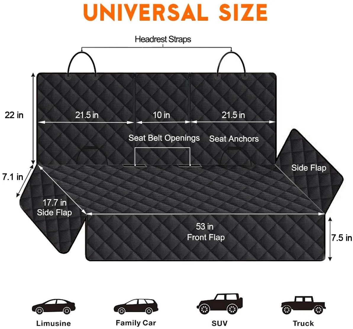 Seat Seat Most Trucks Middle Waterproof Car Seat Cover, Armrest - for Back Bench Car Suvs Cover Black Seat Protector Cover Ending soon Fits Cars Dog Cover, Pet Dogs Advanced Non-Slip Seat Car Reat for