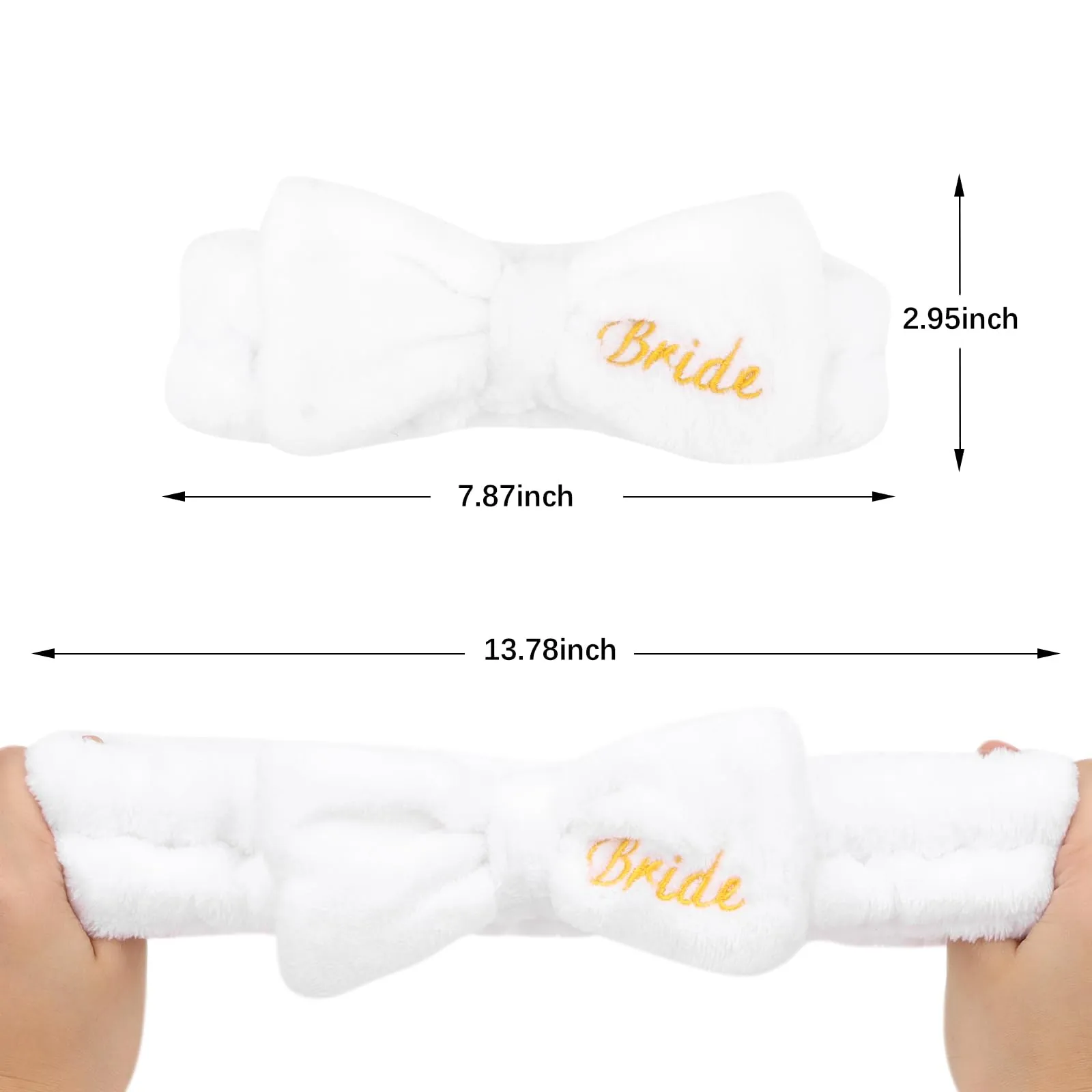 Semato 8 Pcs Bachelorette Party Favor Set Bride Spa Headband Bride Headband and Bridesmaid Headband Skincare Headbands for Women Cute Bow Head Bands Party Supplies (1 bride  7 blue)