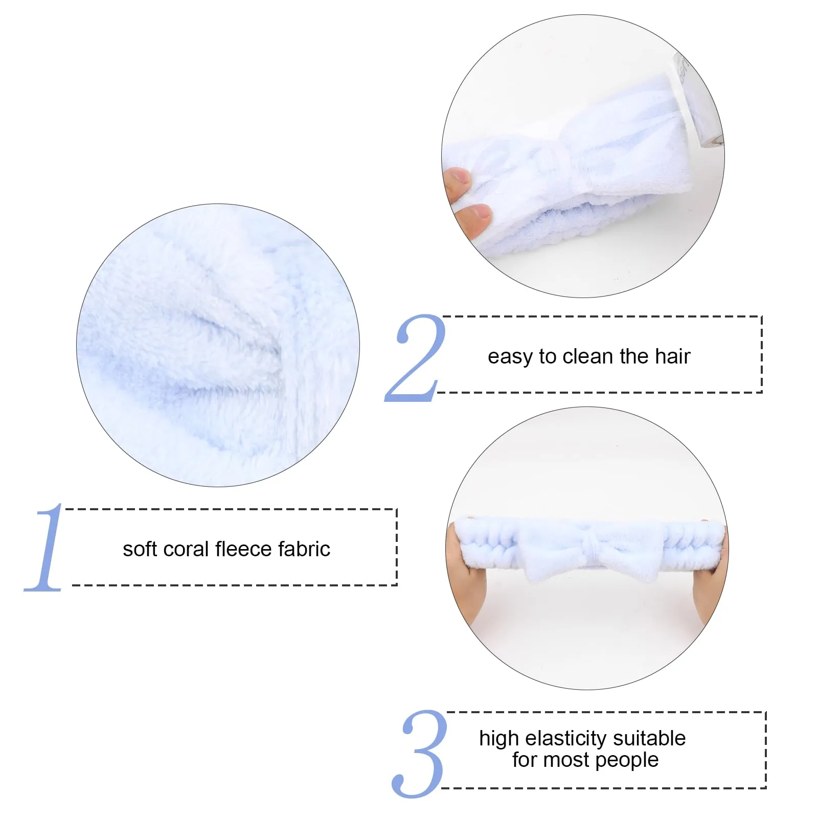 Semato 8 Pcs Bachelorette Party Favor Set Bride Spa Headband Bride Headband and Bridesmaid Headband Skincare Headbands for Women Cute Bow Head Bands Party Supplies (1 bride  7 blue)