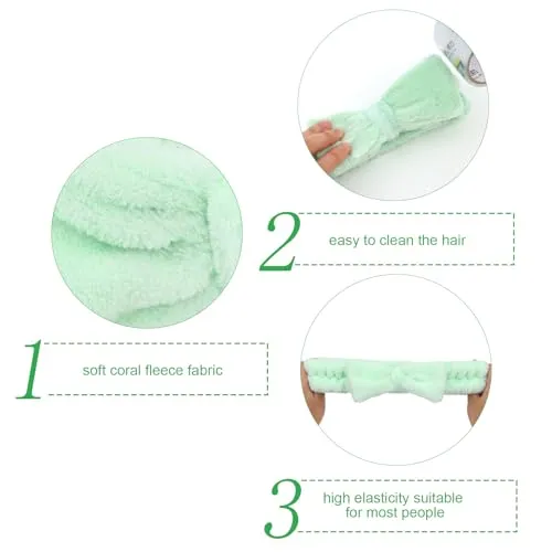 Semato Bachelorette Party Favor Set Bride Spa Headband Bride Headband and Bridesmaid Headband Skincare Headbands for Women Cute Bow Head Bands Party Supplies (1 bride  7green)