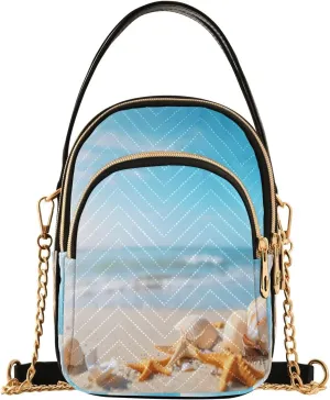 senya Beaches Seashores Crossbody Handbags for Women Casual Leather Shoulder Phone Purse