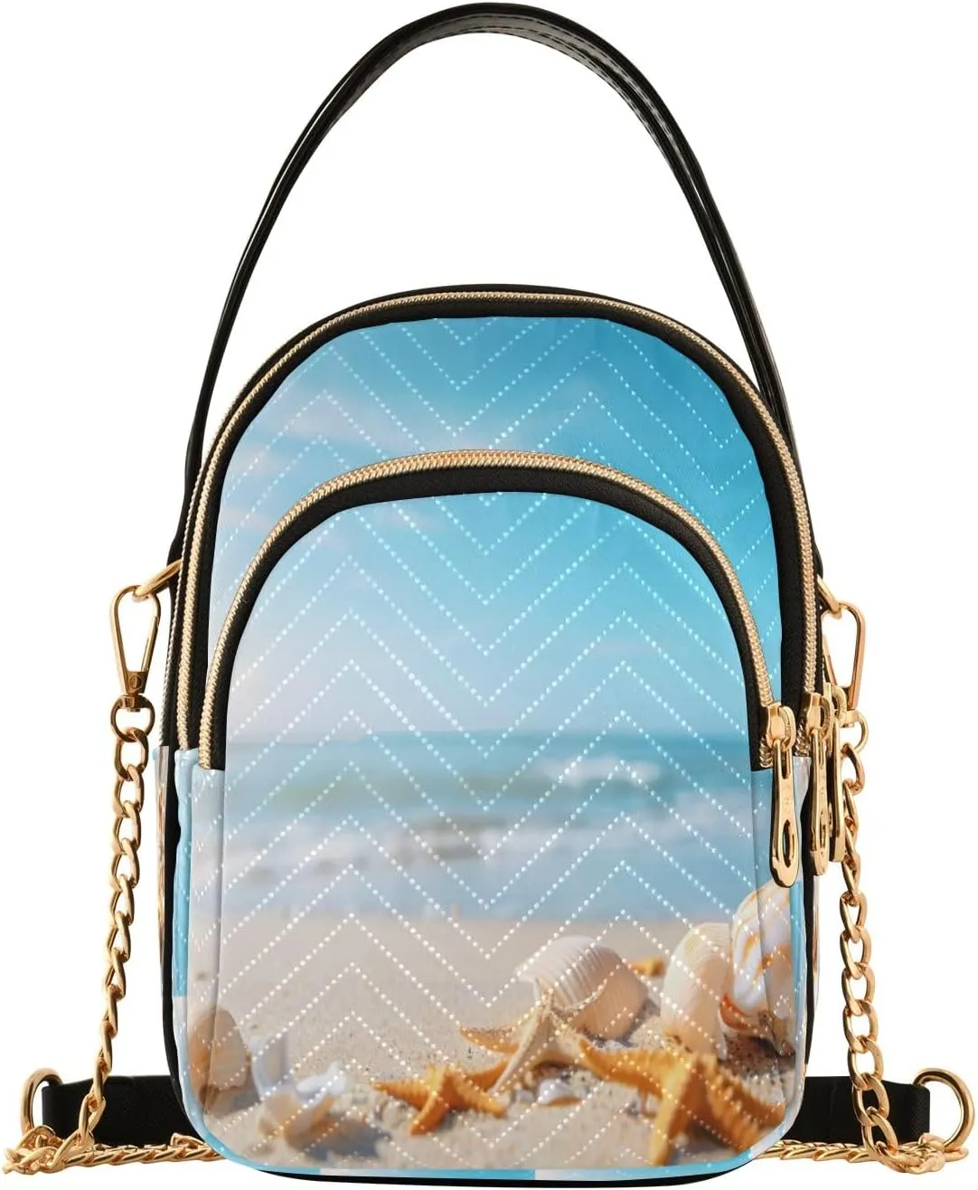 senya Beaches Seashores Crossbody Handbags for Women Casual Leather Shoulder Phone Purse