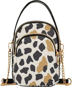 senya Graffiti Dairy Cow Crossbody Handbags for Women Casual Leather Shoulder Phone Purse
