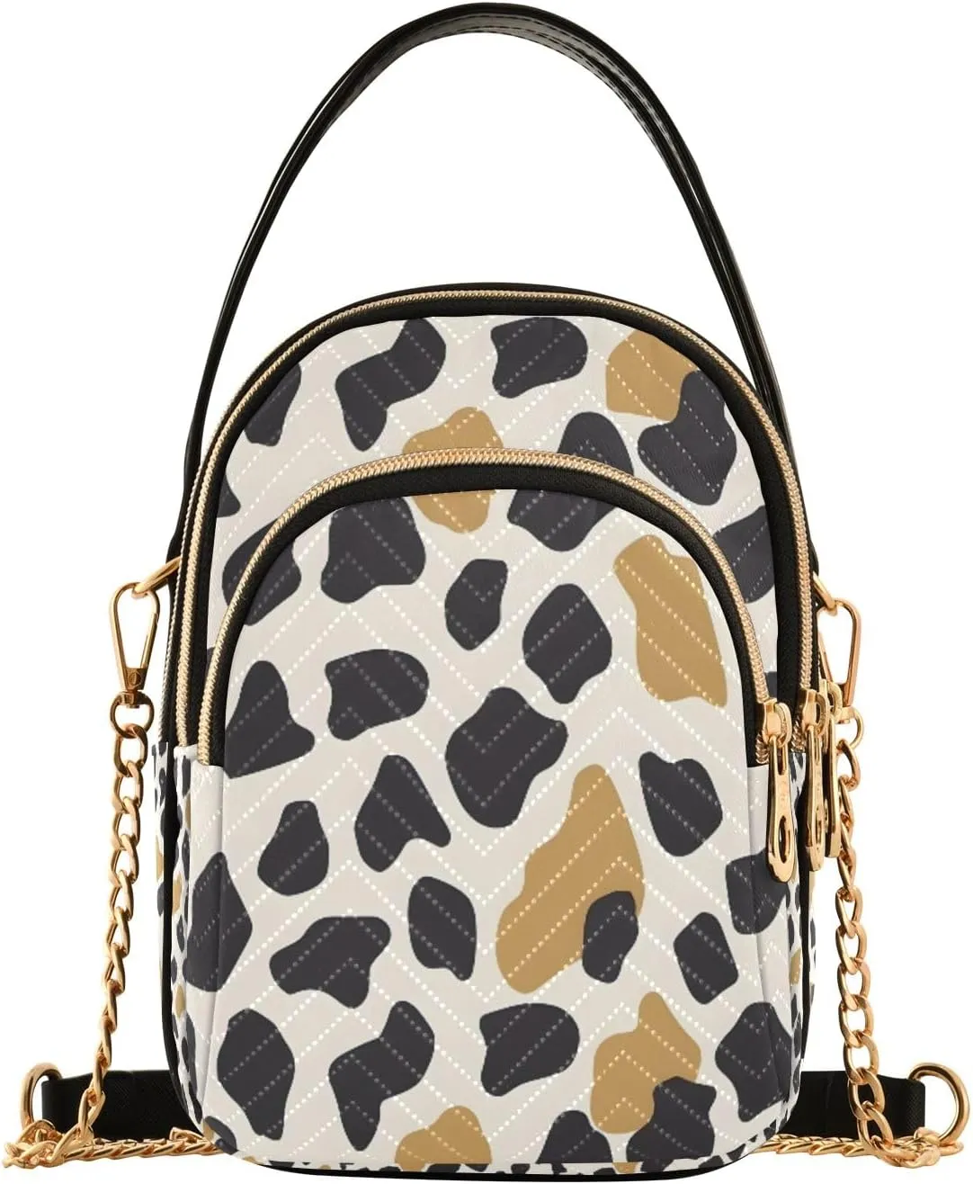 senya Graffiti Dairy Cow Crossbody Handbags for Women Casual Leather Shoulder Phone Purse