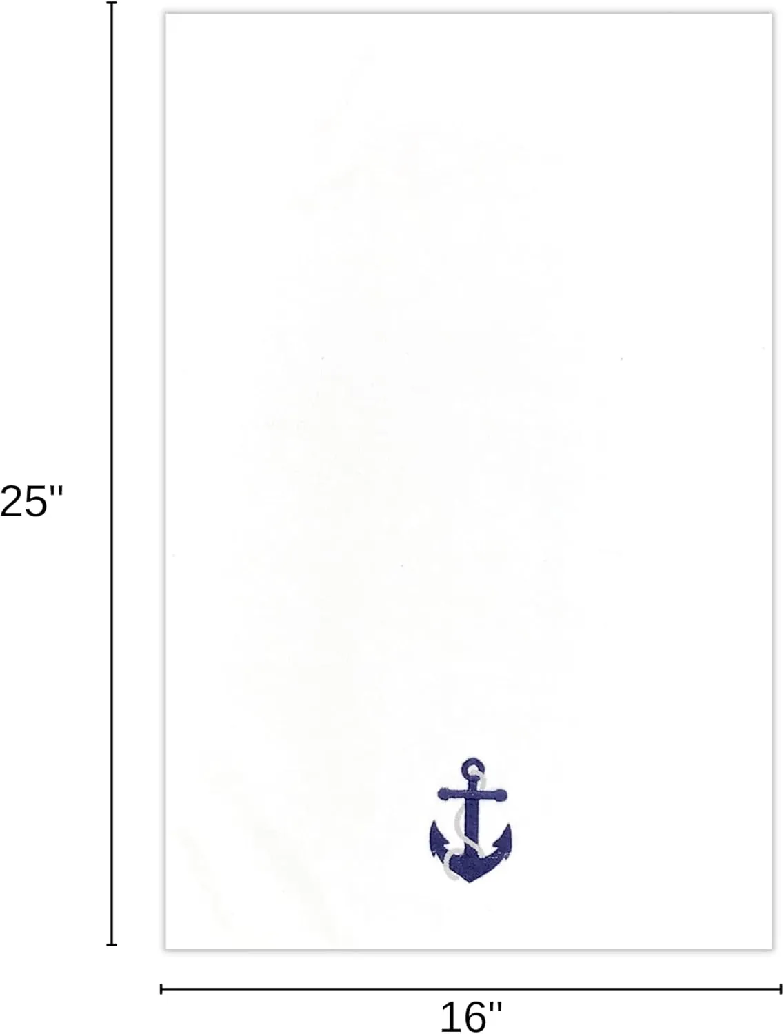 Serafina Home Summer Soft Absorbent Anchor Guest Hand Towels: Nautical Blue Anchor with Gray Rope Coastal Design, 2 Piece (Single Anchor)