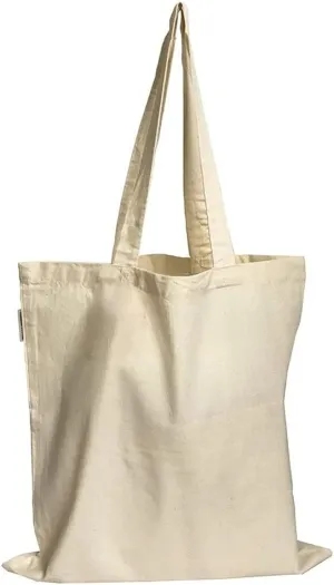Set of 6 - Organic Cotton Canvas Tote Bags 15"W x 16"H Blank Eco Friendly Bulk Safe Environment Friendly Reusable Craft, Book, DIY, Travel, Book Bags (Natural, 6)