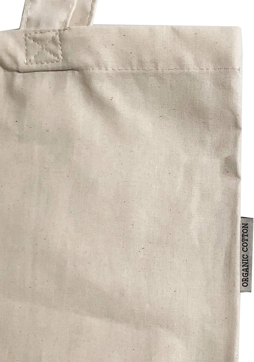 Set of 6 - Organic Cotton Canvas Tote Bags 15"W x 16"H Blank Eco Friendly Bulk Safe Environment Friendly Reusable Craft, Book, DIY, Travel, Book Bags (Natural, 6)