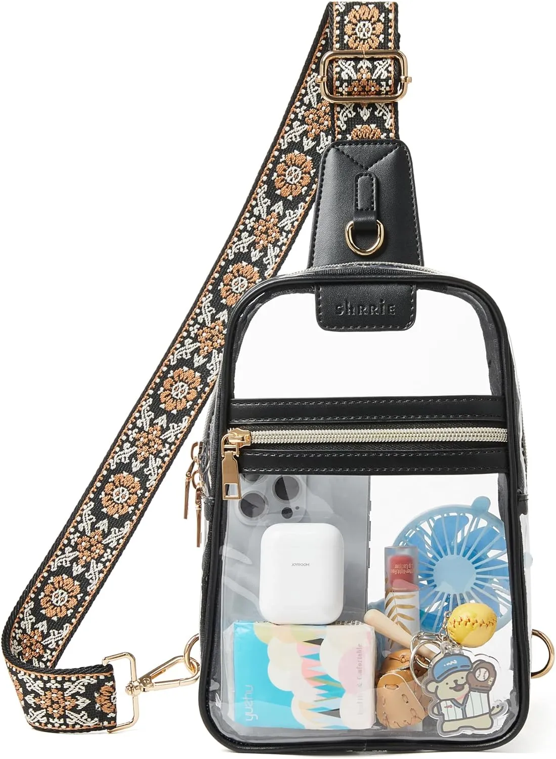 Shrrie Clear Bag for Stadium Events Transparent Crossbody Bag Clear Purse for Women&Men-Stadium Approved, Concerts&Sports