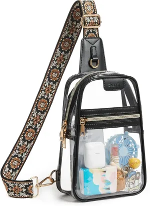 Shrrie Clear Bag for Stadium Events Transparent Crossbody Bag Clear Purse for Women&Men-Stadium Approved, Concerts&Sports