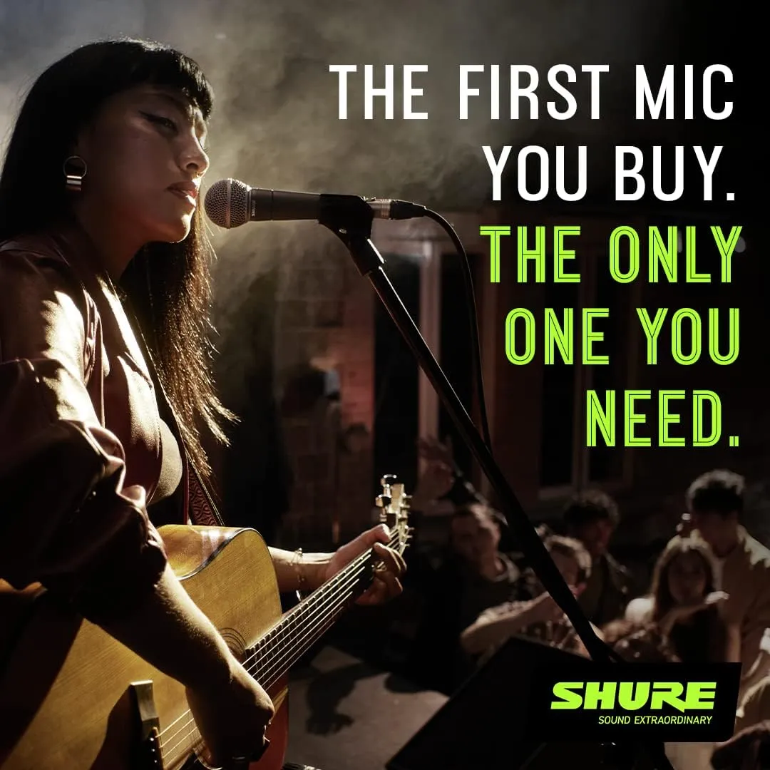 Shure SM58 Pro XLR Dynamic Microphone with On/Off Switch - Professional Studio & Live Performance Cardioid Mic for Vocals, Podcasting, and Recording (SM58S)