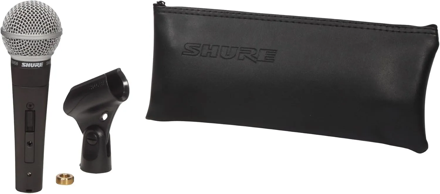 Shure SM58 Pro XLR Dynamic Microphone with On/Off Switch - Professional Studio & Live Performance Cardioid Mic for Vocals, Podcasting, and Recording (SM58S)