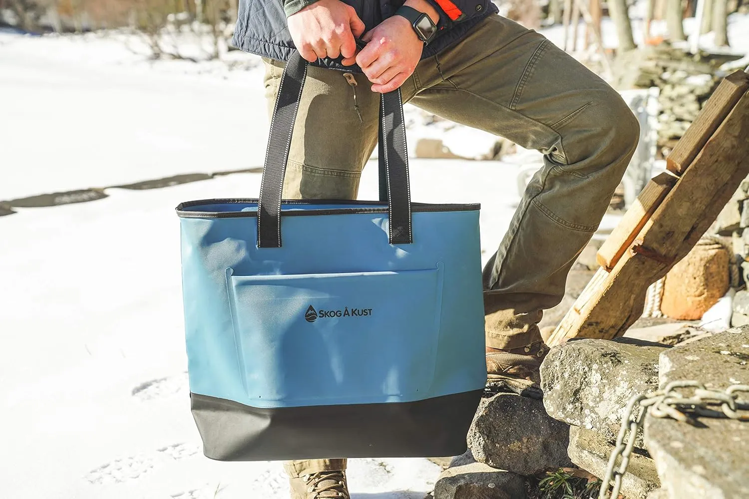 Skog Å Kust ToteSak Waterproof Tote Beach Bag with Airtight Zipper