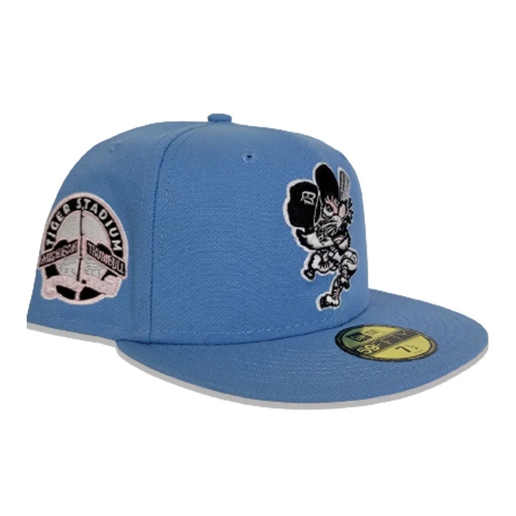 Sky Blue Detroit Tigers Pink Bottom Tiger Stadium Side Patch New Era 59Fifty Fitted