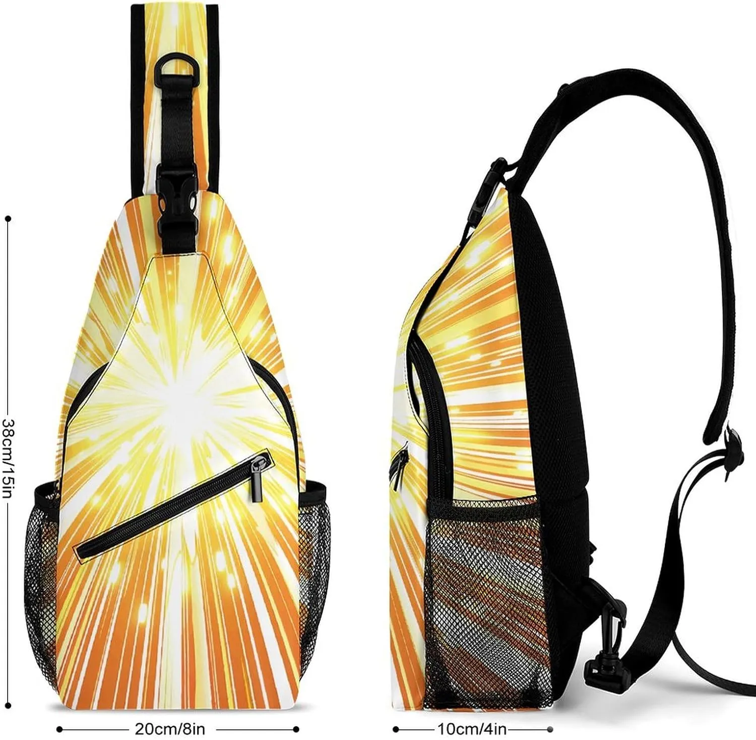 Sling Backpack Crossbody for Man Woman Line Explosion Effect Cross Body Adjustable Chest Bag