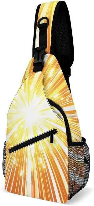 Sling Backpack Crossbody for Man Woman Line Explosion Effect Cross Body Adjustable Chest Bag