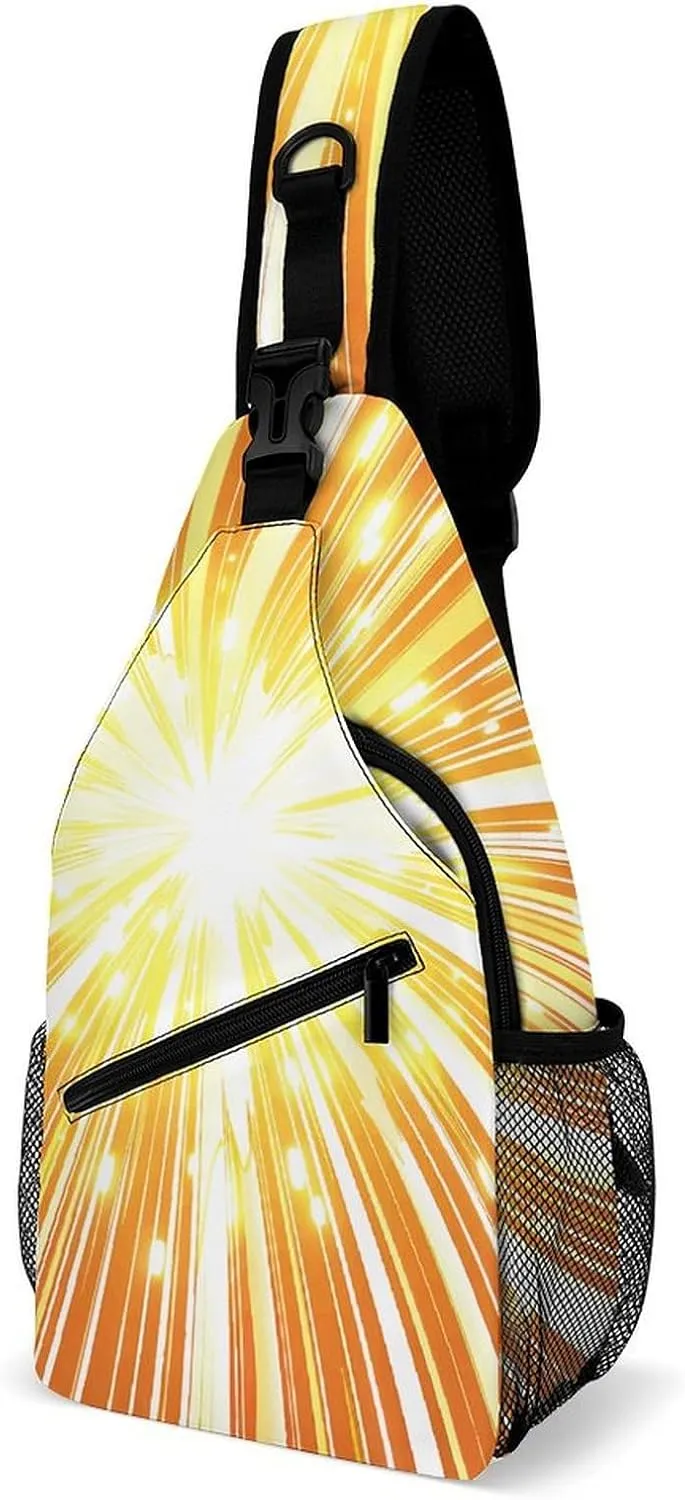 Sling Backpack Crossbody for Man Woman Line Explosion Effect Cross Body Adjustable Chest Bag
