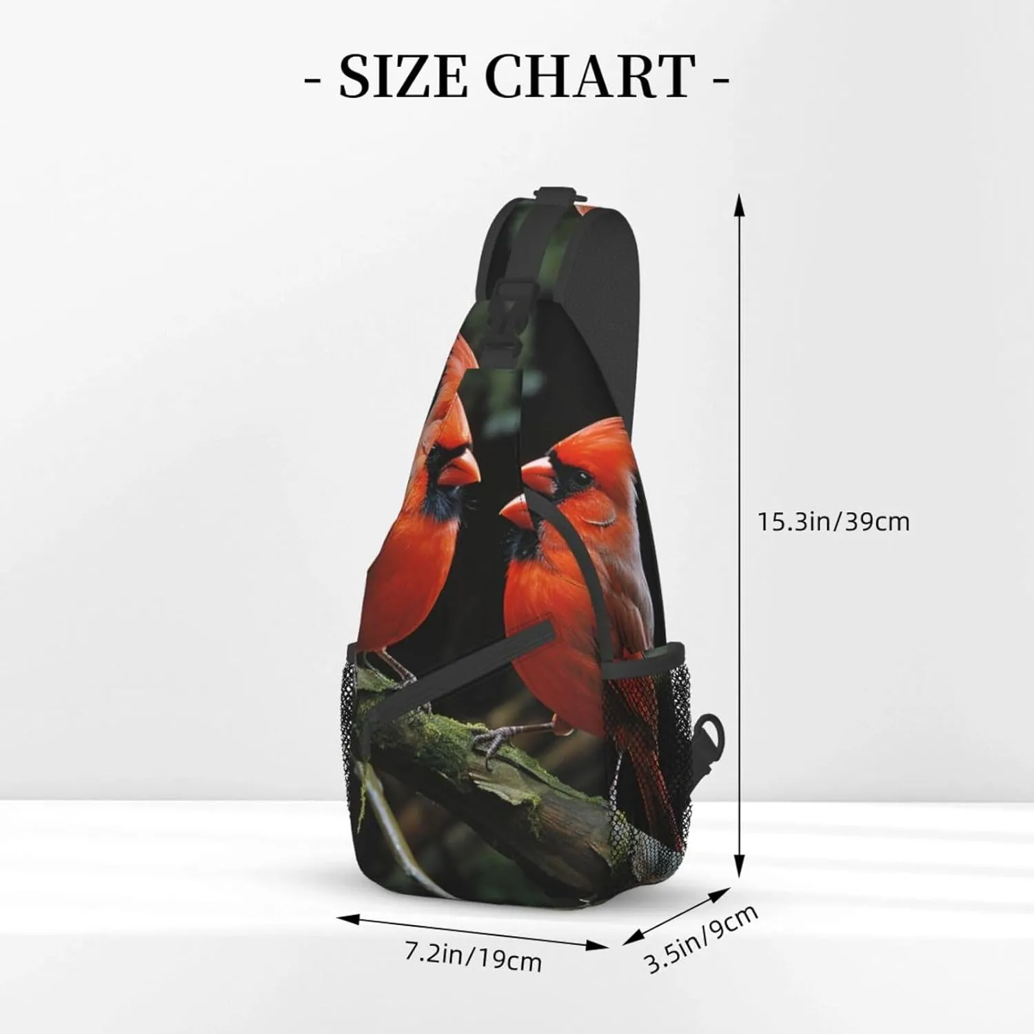 Sling Bag for Women Men Crossbody Bag Small Sling Backpack Cardinals Birds Fauna Wild Chest Bag Hiking Daypack