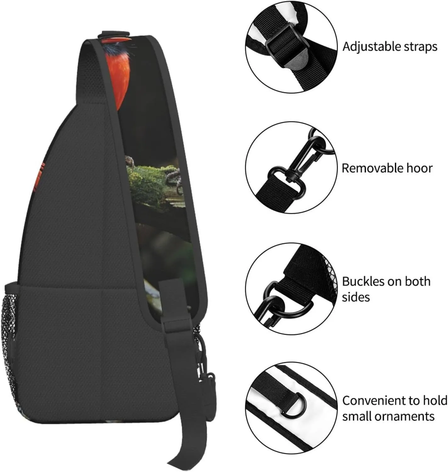 Sling Bag for Women Men Crossbody Bag Small Sling Backpack Cardinals Birds Fauna Wild Chest Bag Hiking Daypack