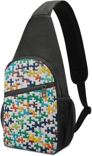 Sling Bag for Women Men Crossbody Bag Small Sling Backpack Different Jigsaw Puzzles Chest Bag Hiking Daypack