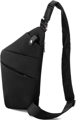 Sling Crossbody Bags Anti-thief Slim Personal Flex Bag Safe Purse Bags for Women Men Waterproof (Black, Right)