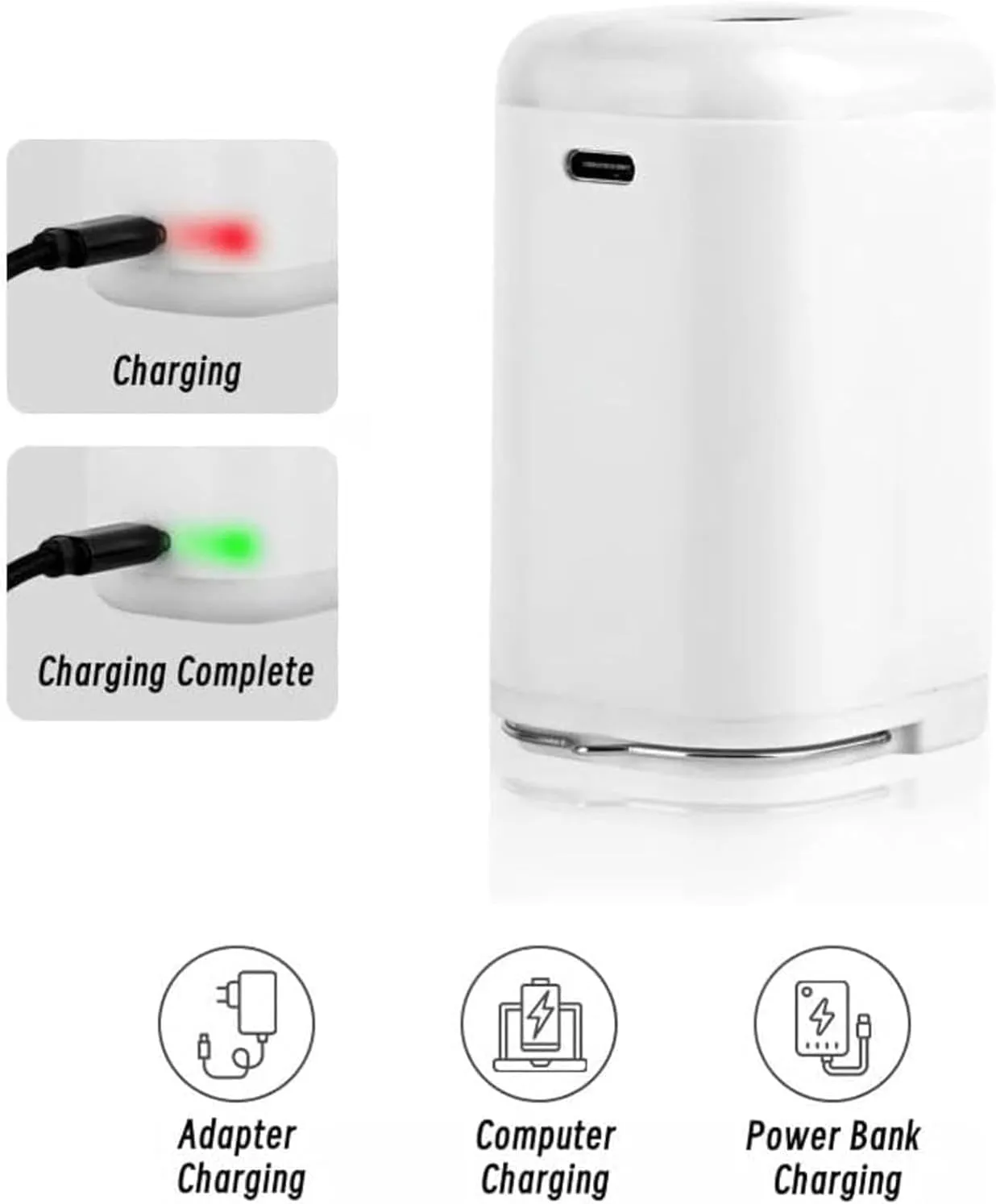 Slowowing Mini Air Pump, Slowowing Portable Mini Portable Air Pump with Light, 4 in 1 for Air Mattress, Outdoor Lighting Camping Tent Light, with 1200/2400mah Battery