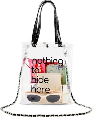 Small Clear Bag for Stadium Events Approved, Clear Crossbody Concert bags with 1.2m Strap for Women