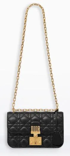 Small Dioraddict Flap Bag in Black Cannage Leather