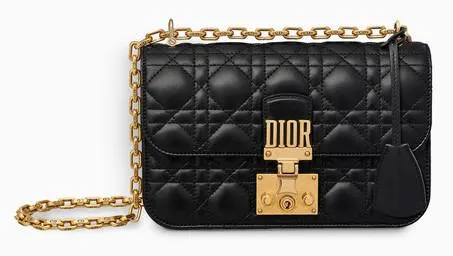 Small Dioraddict Flap Bag in Black Cannage Leather