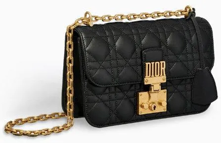 Small Dioraddict Flap Bag in Black Cannage Leather