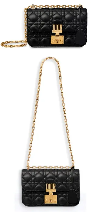 Small Dioraddict Flap Bag in Black Cannage Leather