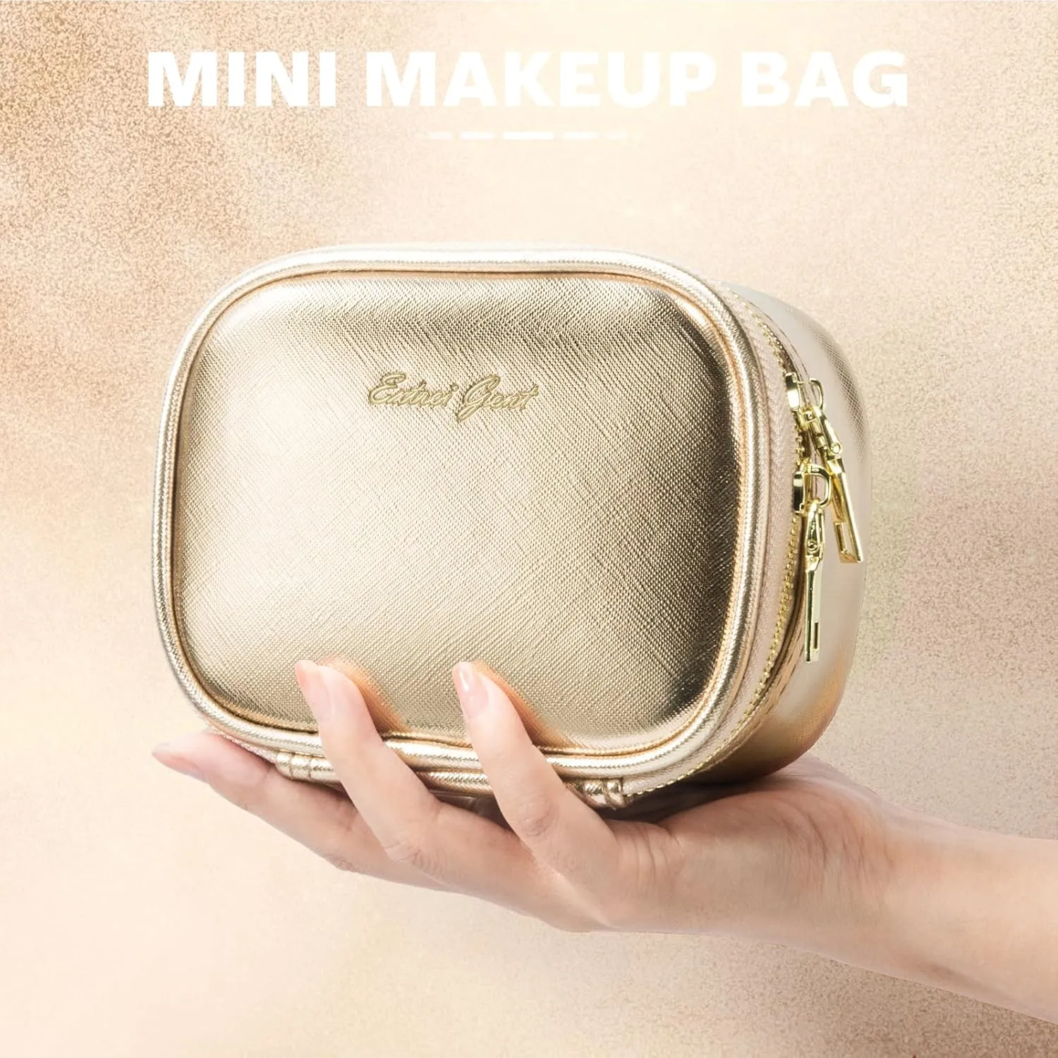 Small Makeup Bag Travel Train Case with Mirror and Light Mini Travel Makeup Train Case Cosmetic Organizer 3 Adjustable Brightness Toiletry Bag Portable Artist Storage
