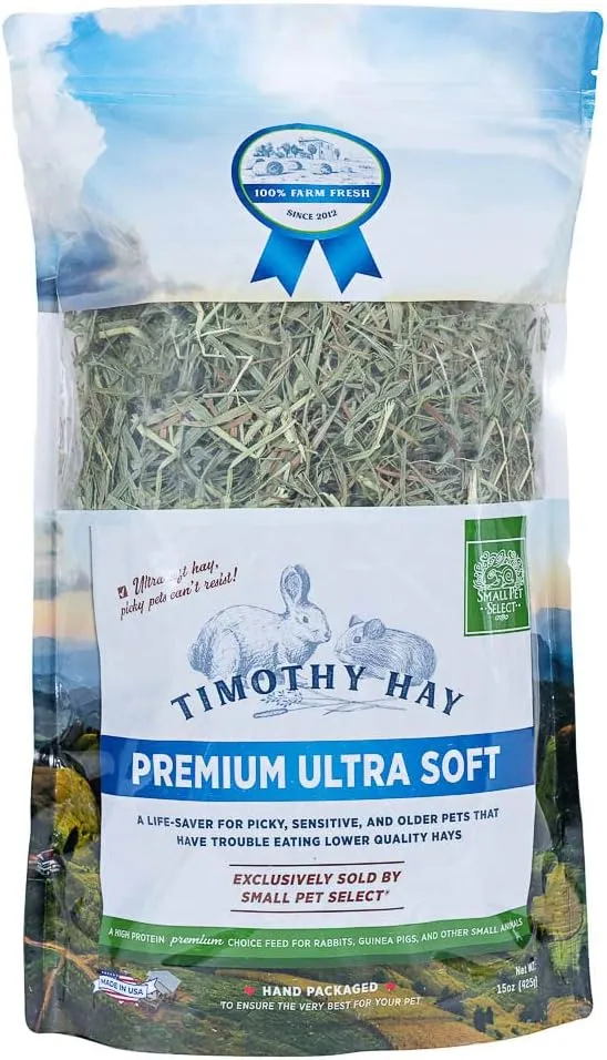 Small Pet Select - Premium Ultra Soft Timothy Hay, Rabbits, Guinea Pigs, Chinchillas, 15oz