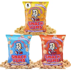 Snack Yums Bite Size Mini Cookies Variety Pack - Delicious Plant-Based Snack - Perfect Yogurt & Ice Cream Toppers - Vegan, Nut-Free, Egg-Free, Kosher - (3 Ounce (Pack of 6)