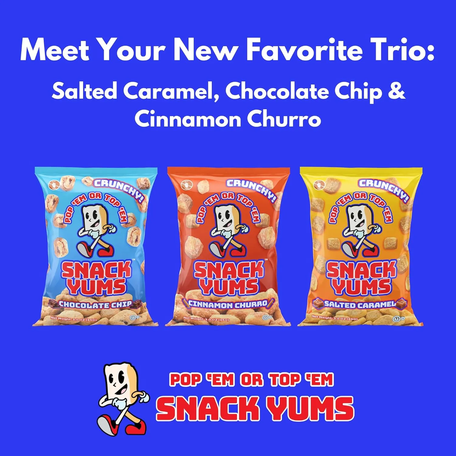 Snack Yums Bite Size Mini Cookies Variety Pack - Delicious Plant-Based Snack - Perfect Yogurt & Ice Cream Toppers - Vegan, Nut-Free, Egg-Free, Kosher - (3 Ounce (Pack of 6)