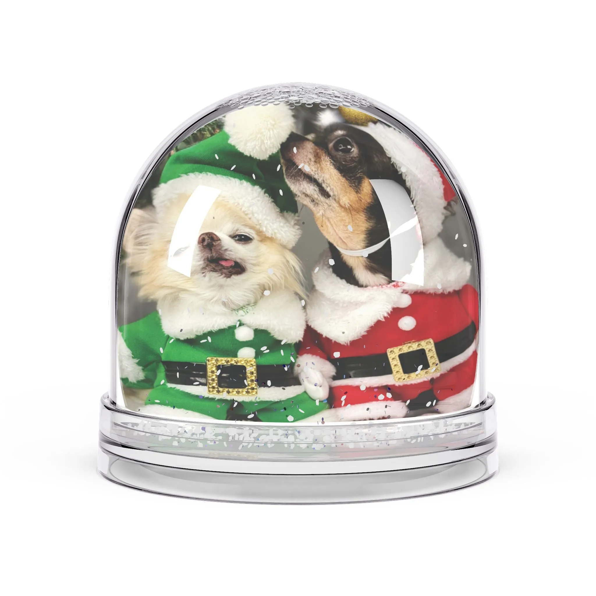 Snow Globe - Elf Cedric and Santa Maya
