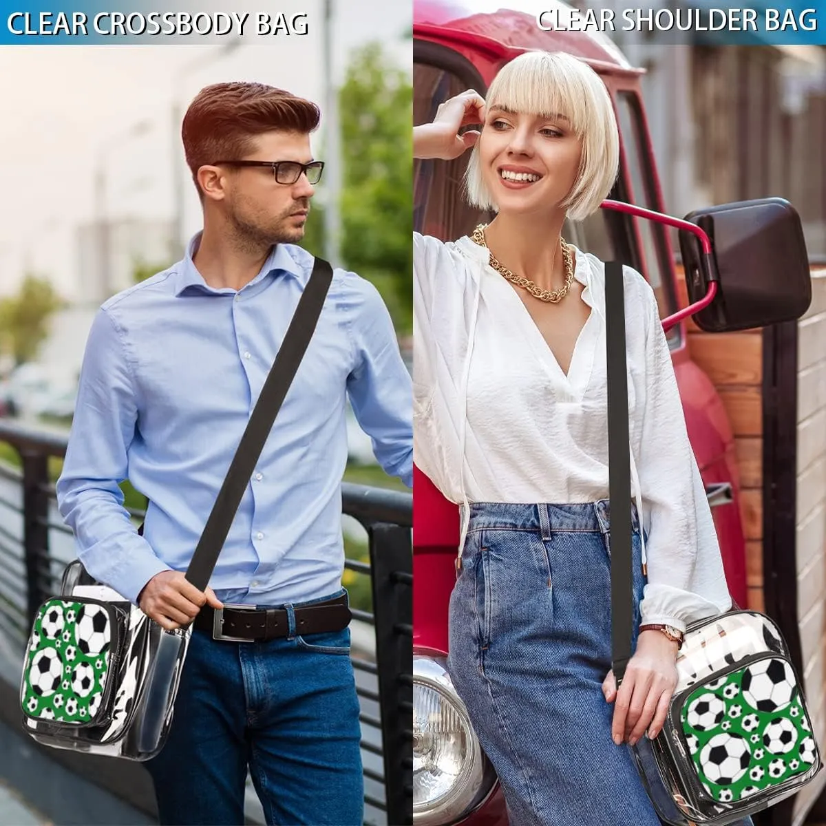Snowman Christmas Winter Clear Crossbody Bag Clear Messenger Bag Shoulder Bags Clear Purse Stadium Approved