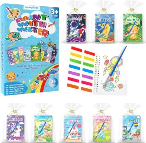 Sohapinle 24 Pack Party Favors for Kids 4-8 Mini Water Coloring Books Bulk Goodie Bags Stuffer for Toddlers Paint Art Craft Toy Classroom Birthday Christmas Gifts for Girls Boys, Blue