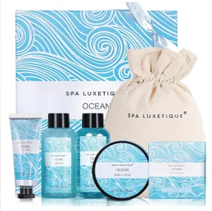 Spa Luxetique Spa Gift Set for Women,Ocean Spa Set Includes Body Lotion, Shower Gel,Bubble Bath, Hand Cream,Bath Gifts for Women,Mothers Day Gifts